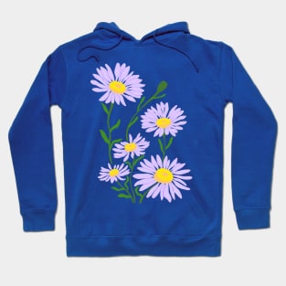 Lilac Asters Flowers Hoodie